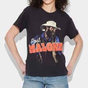 New! Post Malone cowboy Black Short Sleeve T-shirt
